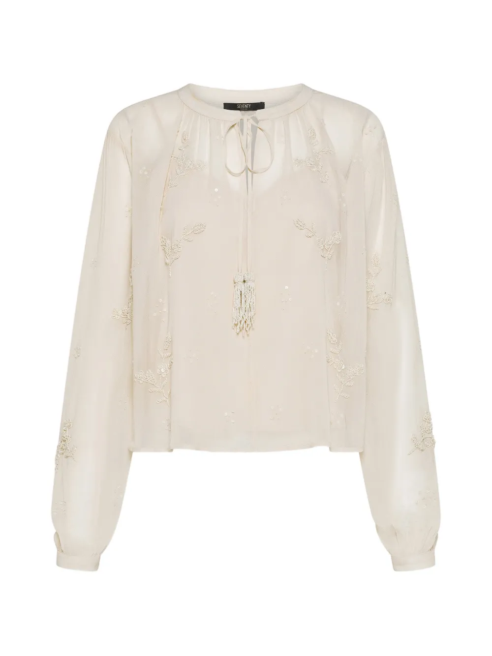 Seventy Floral-embellished Blouse In Neutral