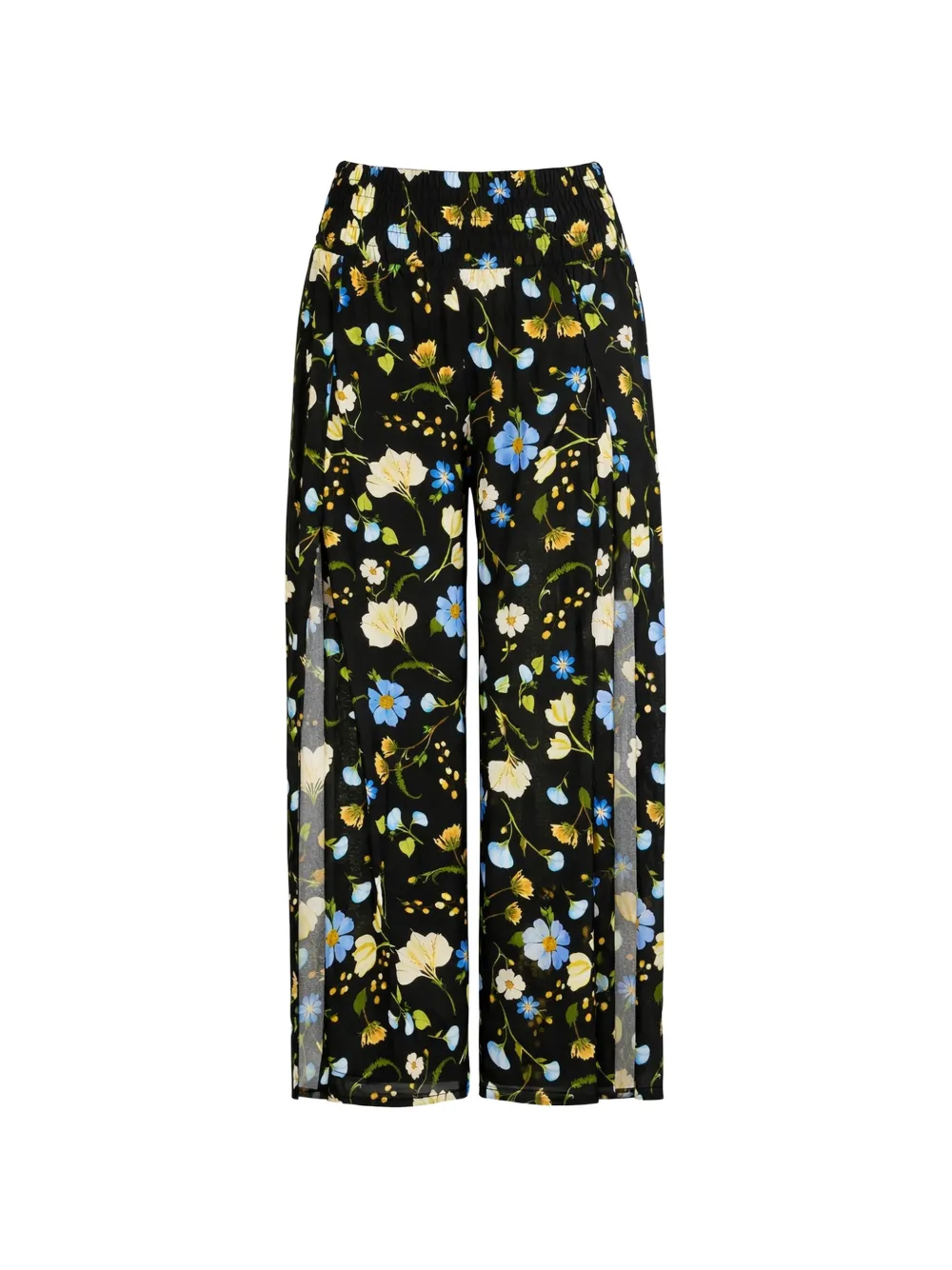 Seafolly shirred floral-print trousers - Nero