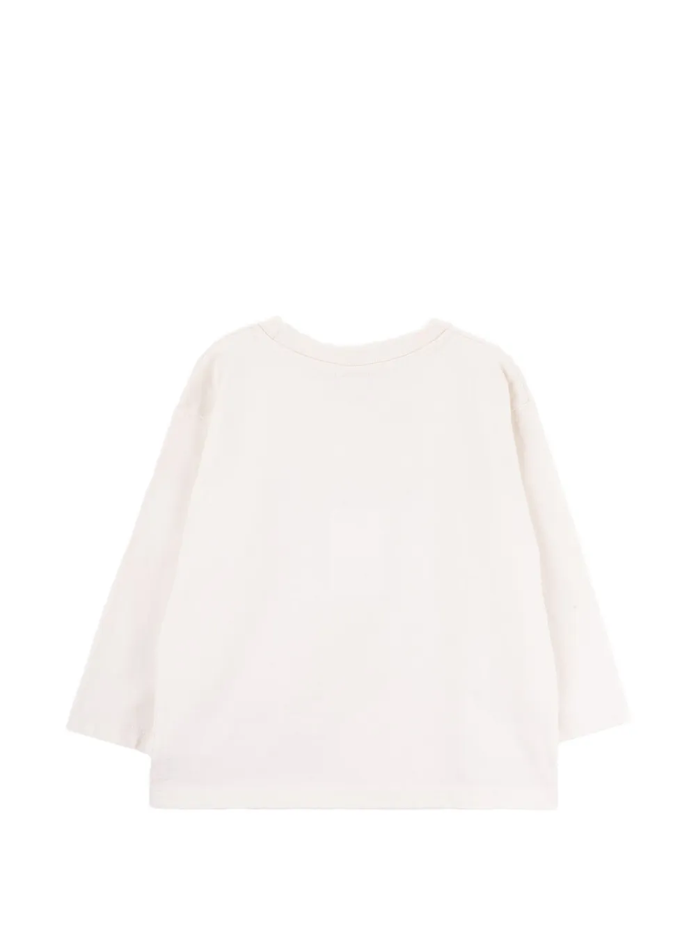 Knot T-shirt met ruimteschip-print en lange mouwen Beige