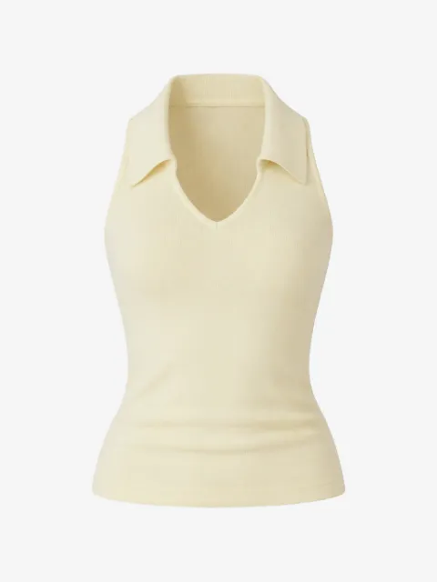 Reformation Austine collared knit top