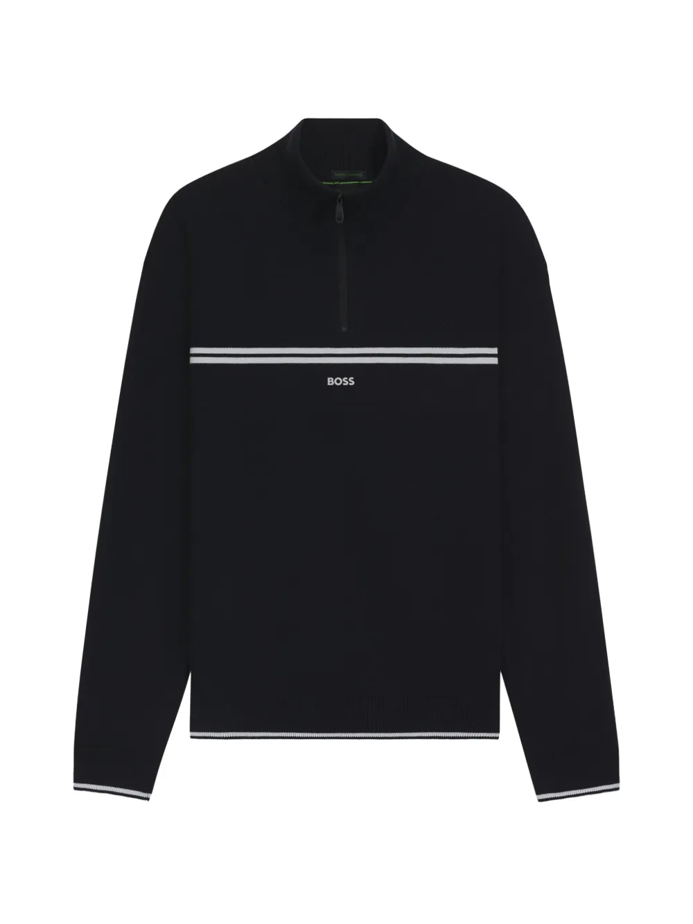 BOSS stripe-detail zip-up sweatshirt - Blau