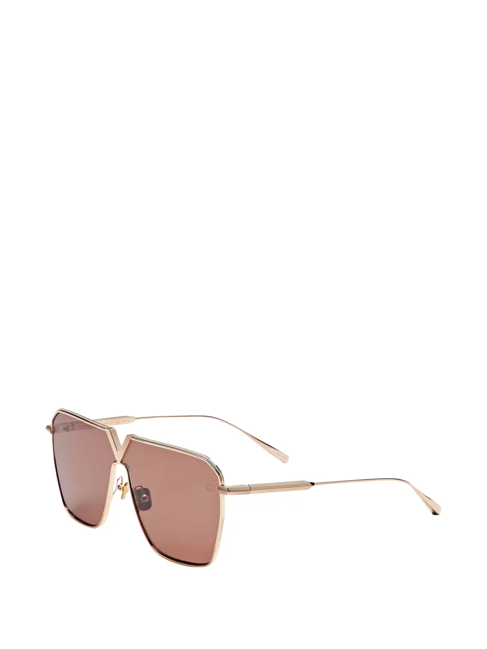 VALENTINO GARAVANI EYEWEAR Zonnebril met geometrisch montuur Goud