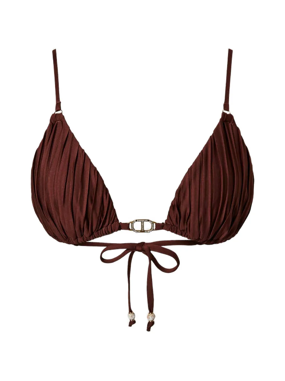 TWINSET Geplooide bikinitop Bruin