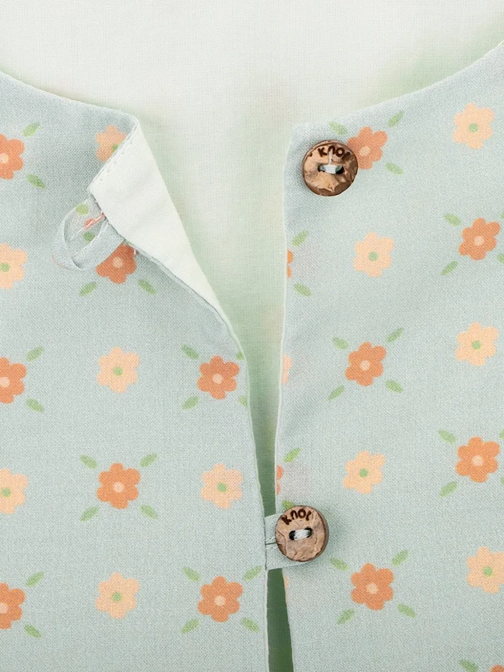 Knot Micaela jurk met ruches en bloemenprint Groen