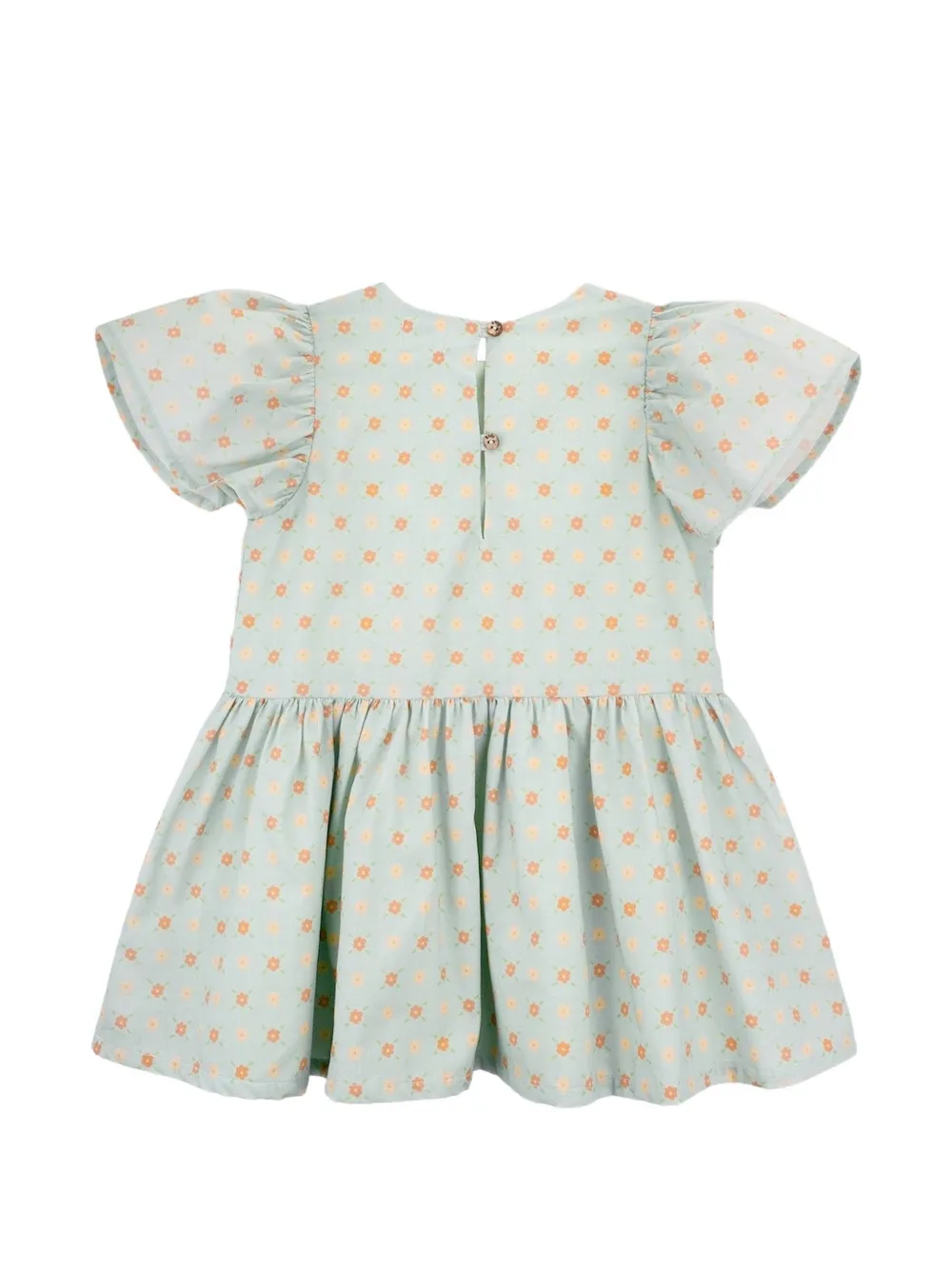 Knot Micaela jurk met ruches en bloemenprint Groen