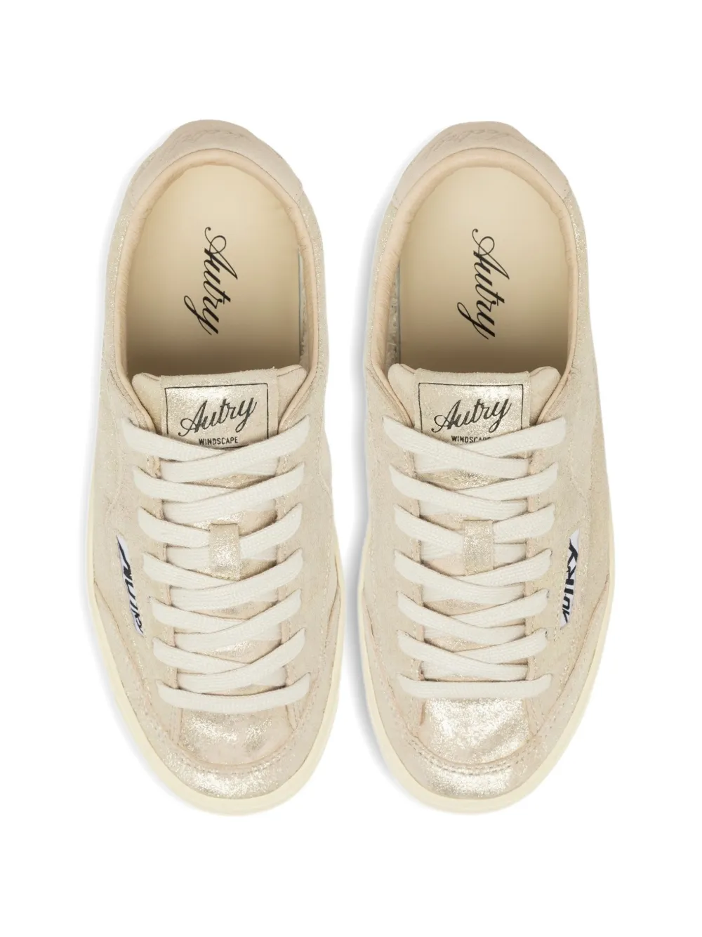 Autry Suède sneakers met logo Goud