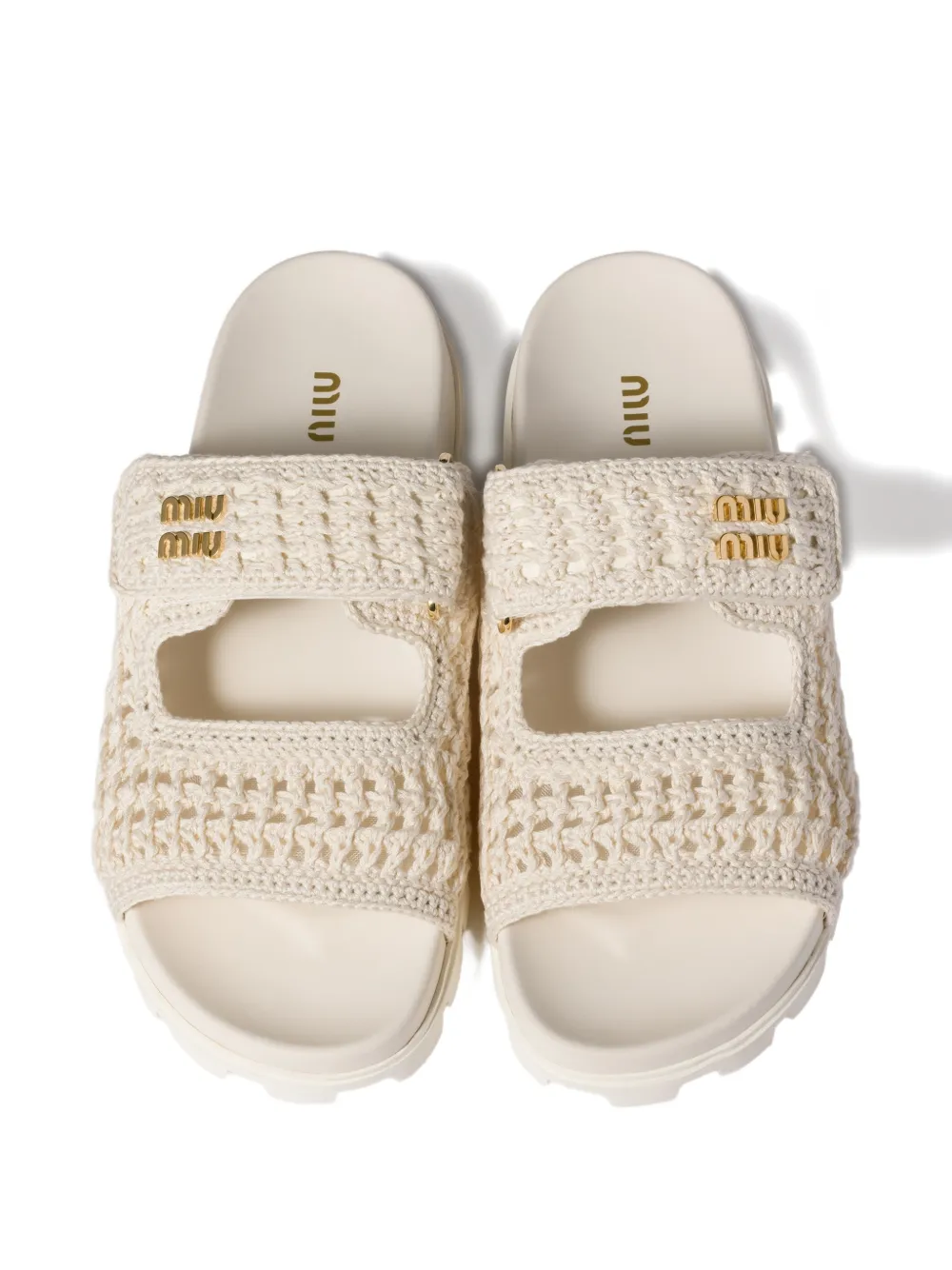 Miu Gehaakte sandalen Beige