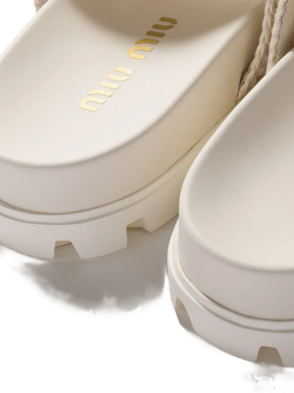 Miu Gehaakte sandalen Beige