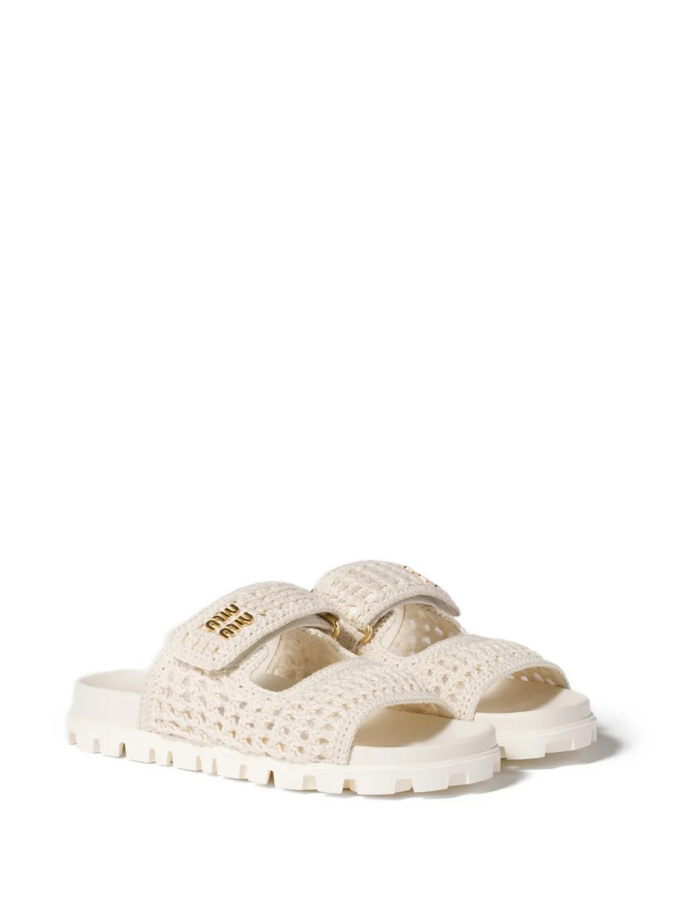 Miu Gehaakte sandalen Beige