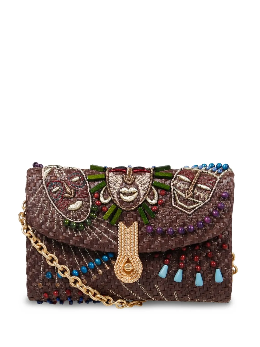amato daniele beaded-embellishment cross body bag - Marrone