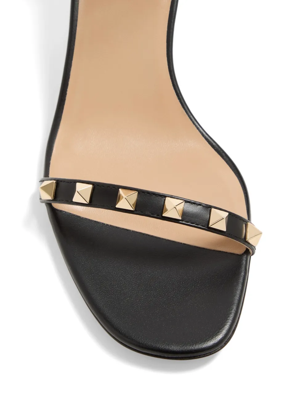 Valentino Garavani Rockstud calfskin sandals with straps 60mm Zwart