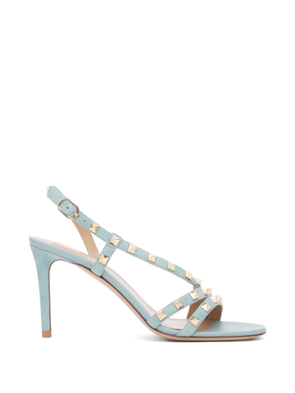 Valentino Garavani Rockstud suède sandalen 85 mm Blauw