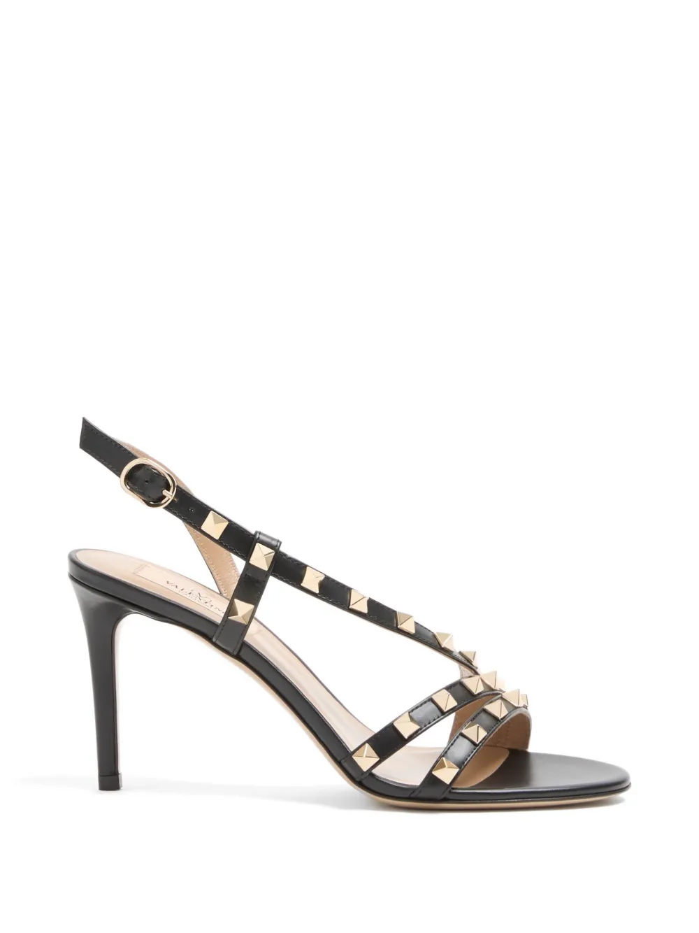 Valentino Garavani Rockstud kalfsleren sandalen 85mm Zwart