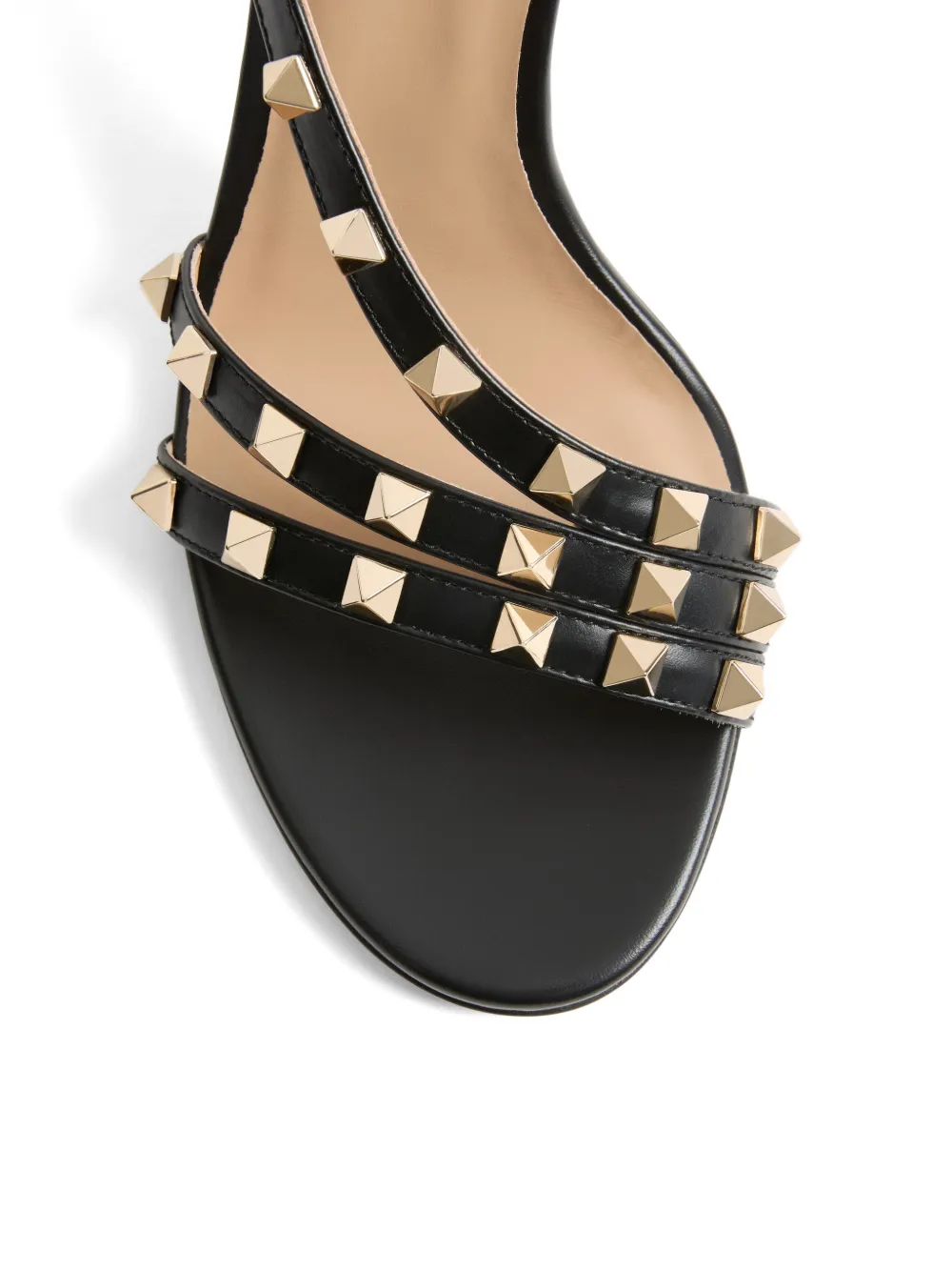 Valentino Garavani Rockstud kalfsleren sandalen 85mm Zwart