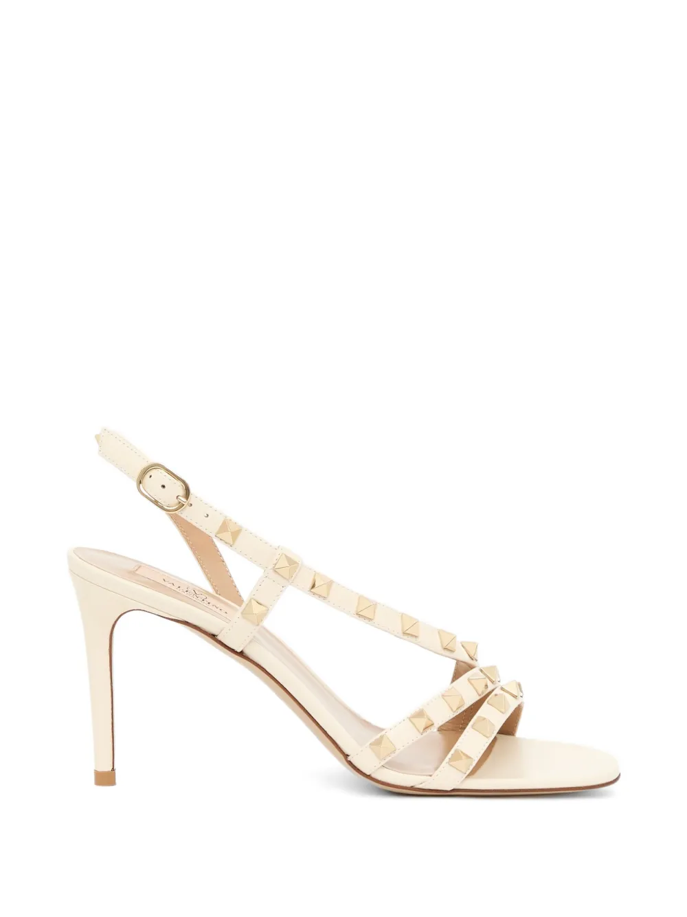 Valentino Garavani Rockstud kalfsleren sandalen 85mm Beige