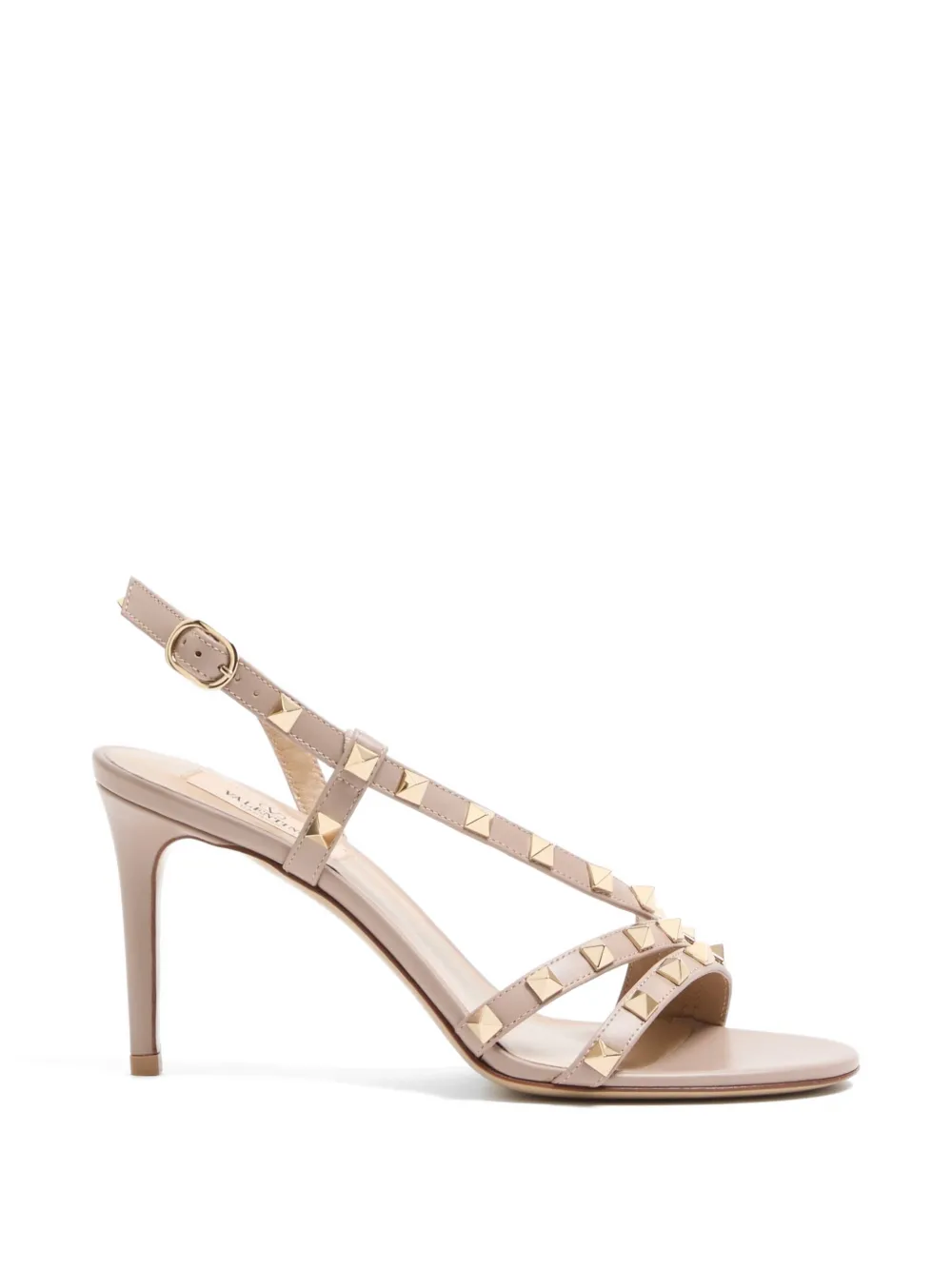 Valentino Garavani Rockstud kalfsleren sandalen 85mm Beige