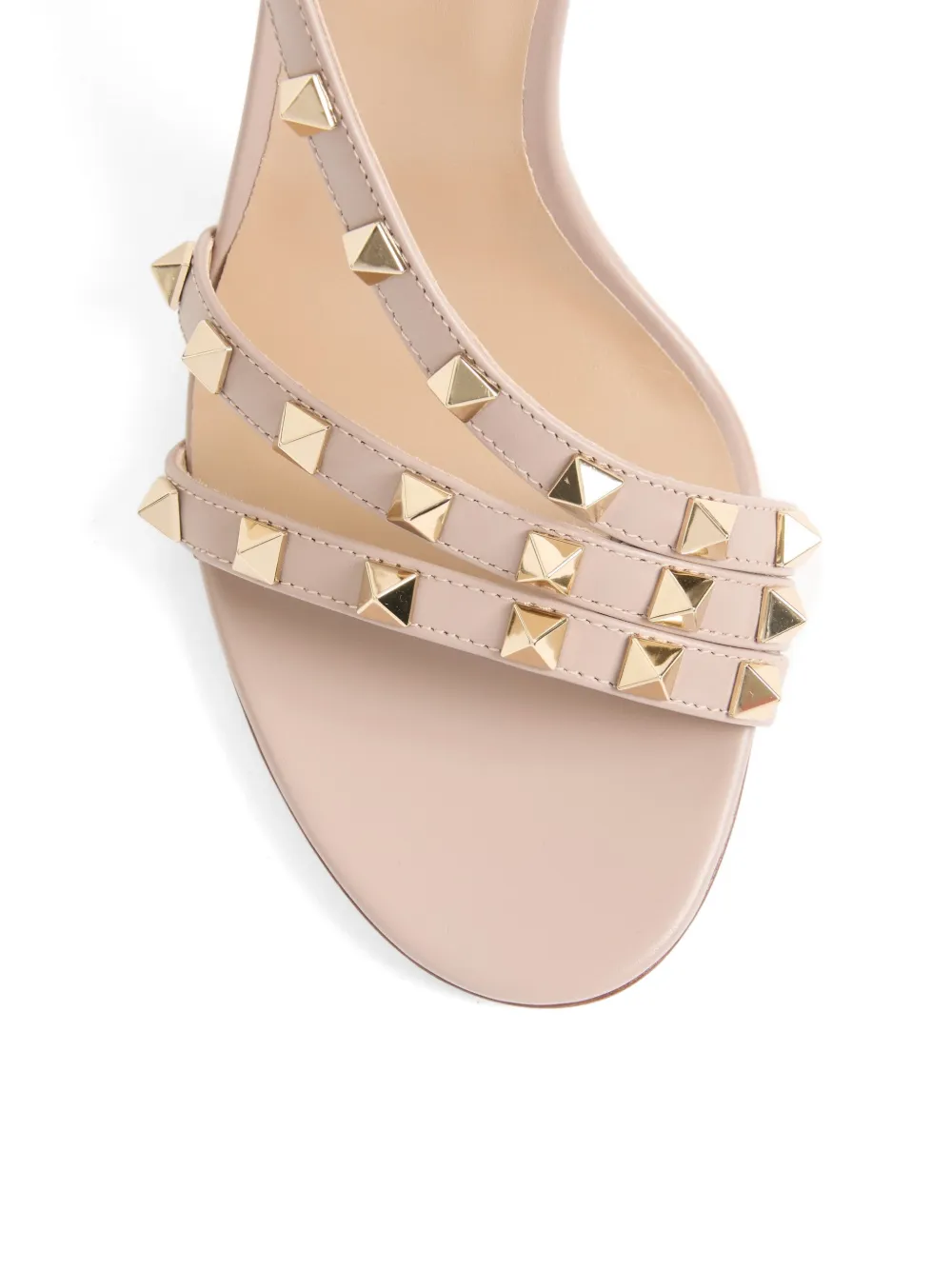 Valentino Garavani Rockstud kalfsleren sandalen 85mm Beige