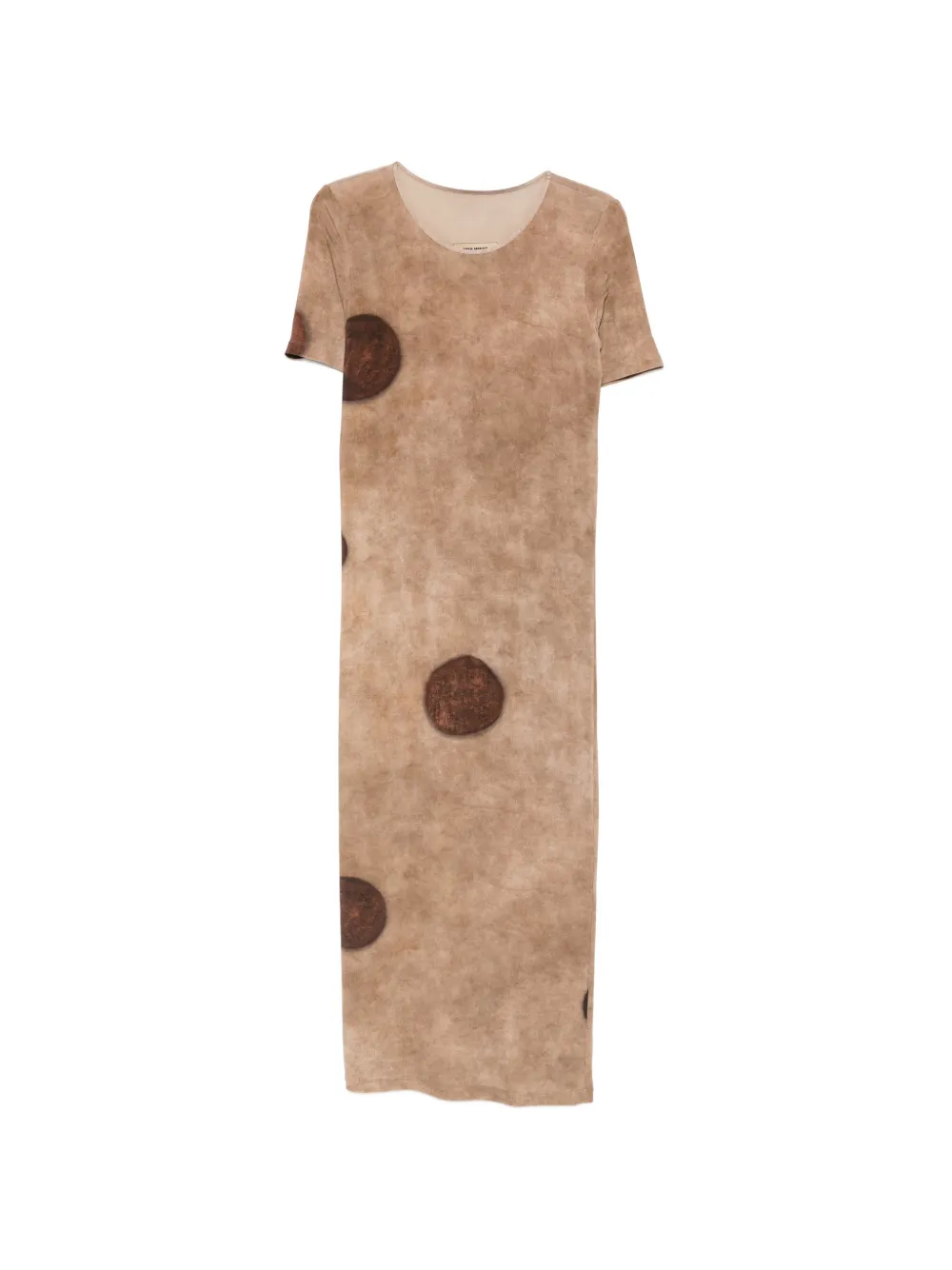 Uma Wang polka-dot-print short-sleeve midi dress - Toni neutri