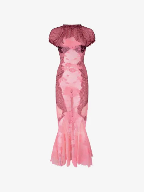 The Attico robe mi-longue Lace à motif géométrique
