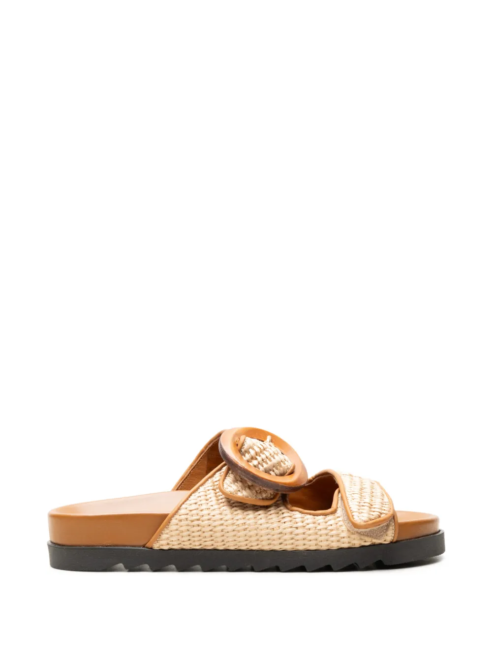 CHUCKIES buckle-detail woven sandals Beige