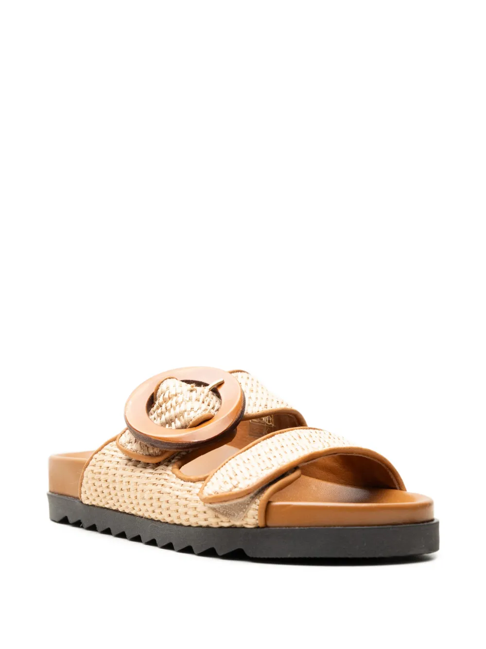 CHUCKIES buckle-detail woven sandals Beige