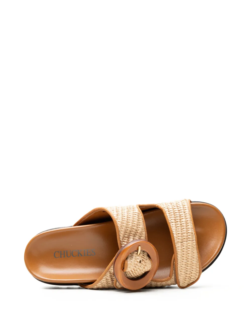 CHUCKIES buckle-detail woven sandals Beige
