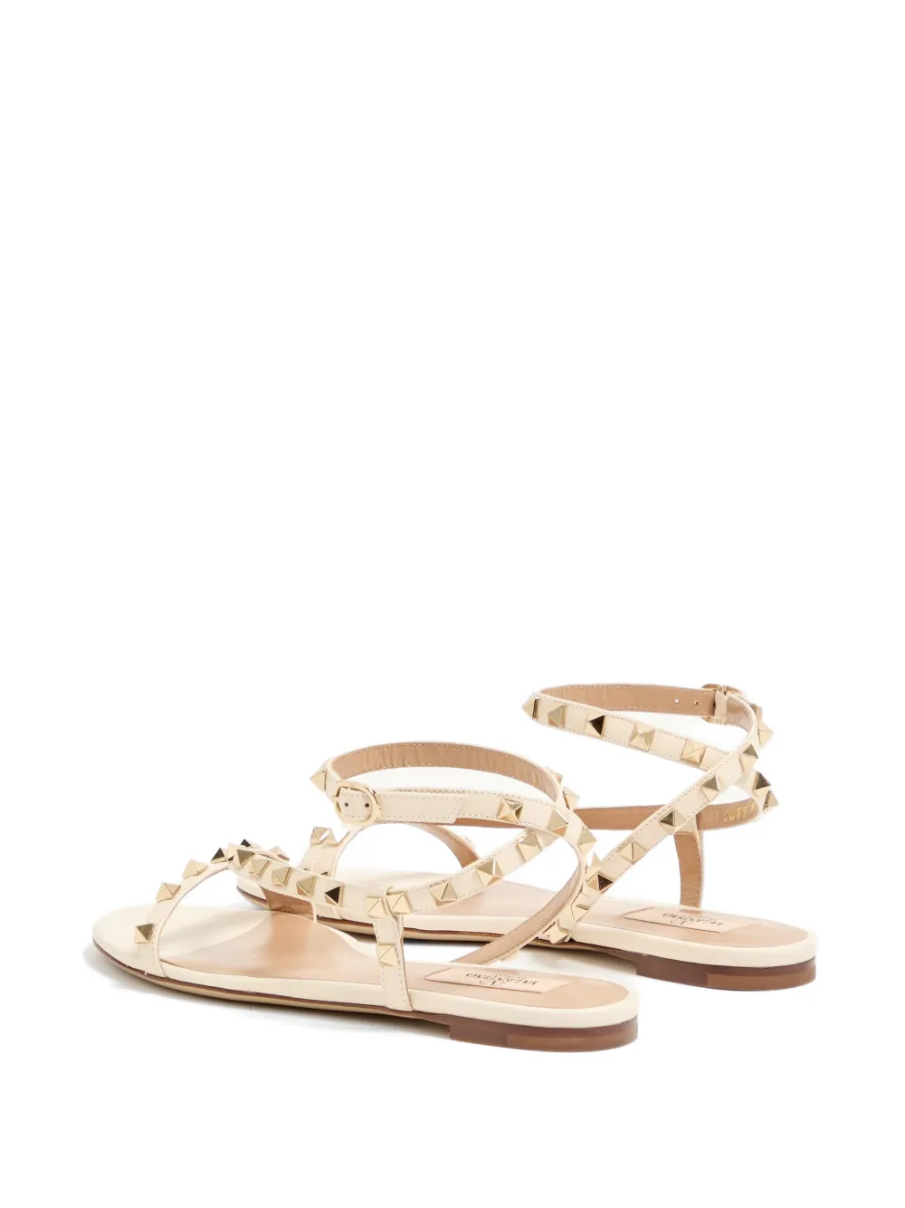 Valentino Garavani Rockstud kalfsleren sandalen Beige