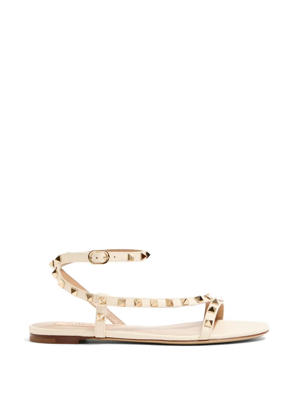Valentino Garavani Rockstud kalfsleren sandalen Beige