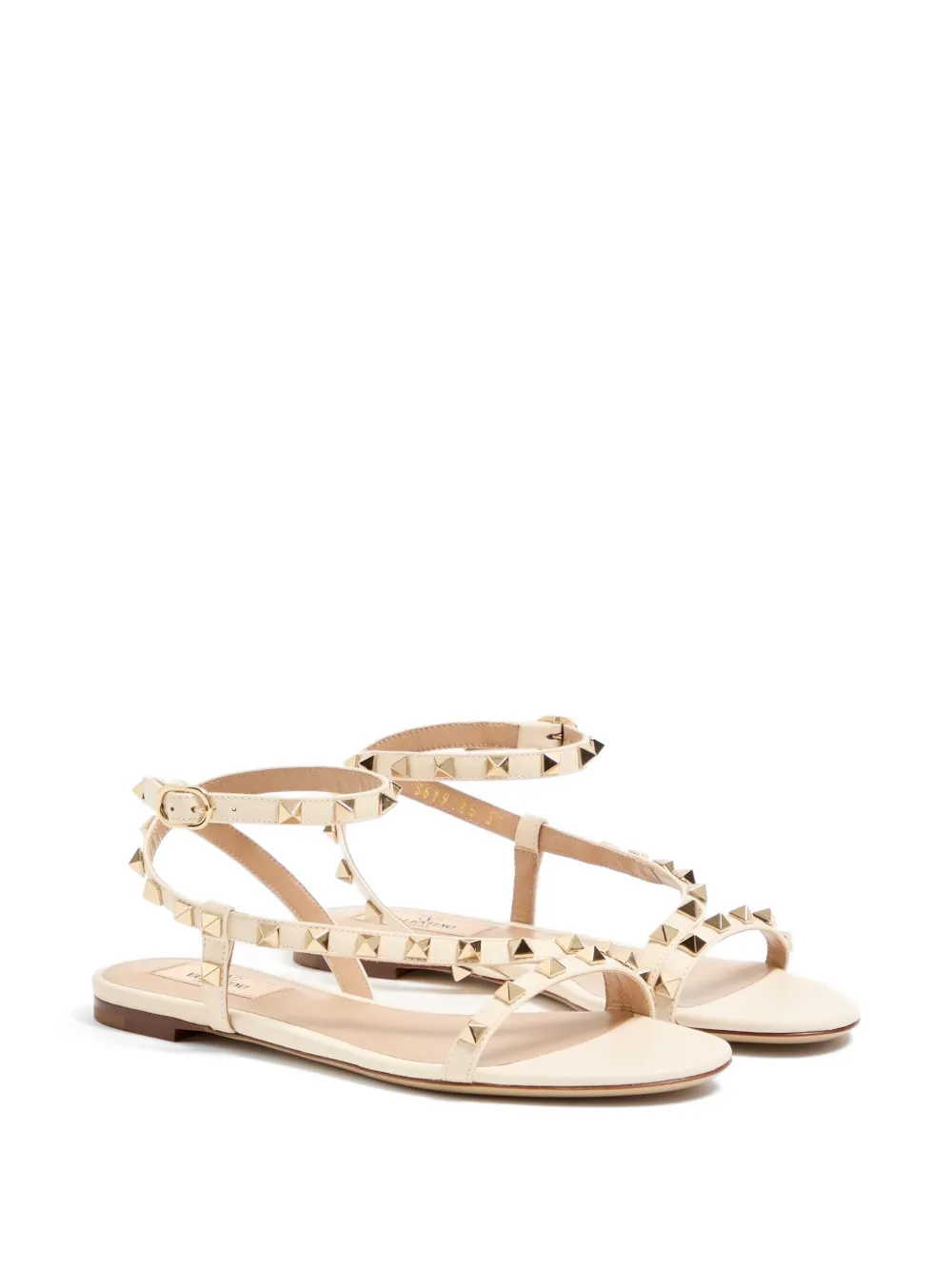 Valentino Garavani Rockstud kalfsleren sandalen Beige