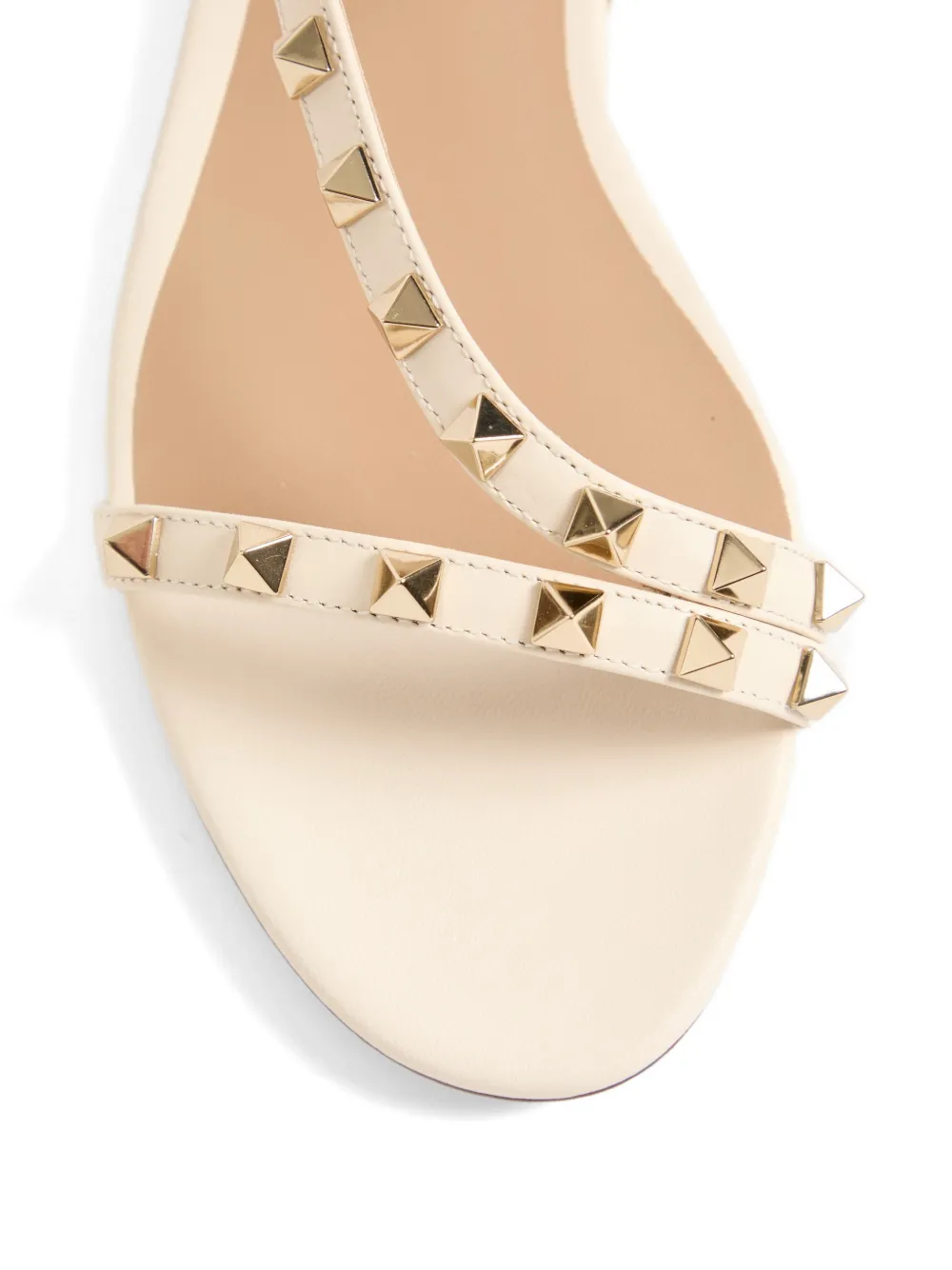 Valentino Garavani Rockstud kalfsleren sandalen Beige