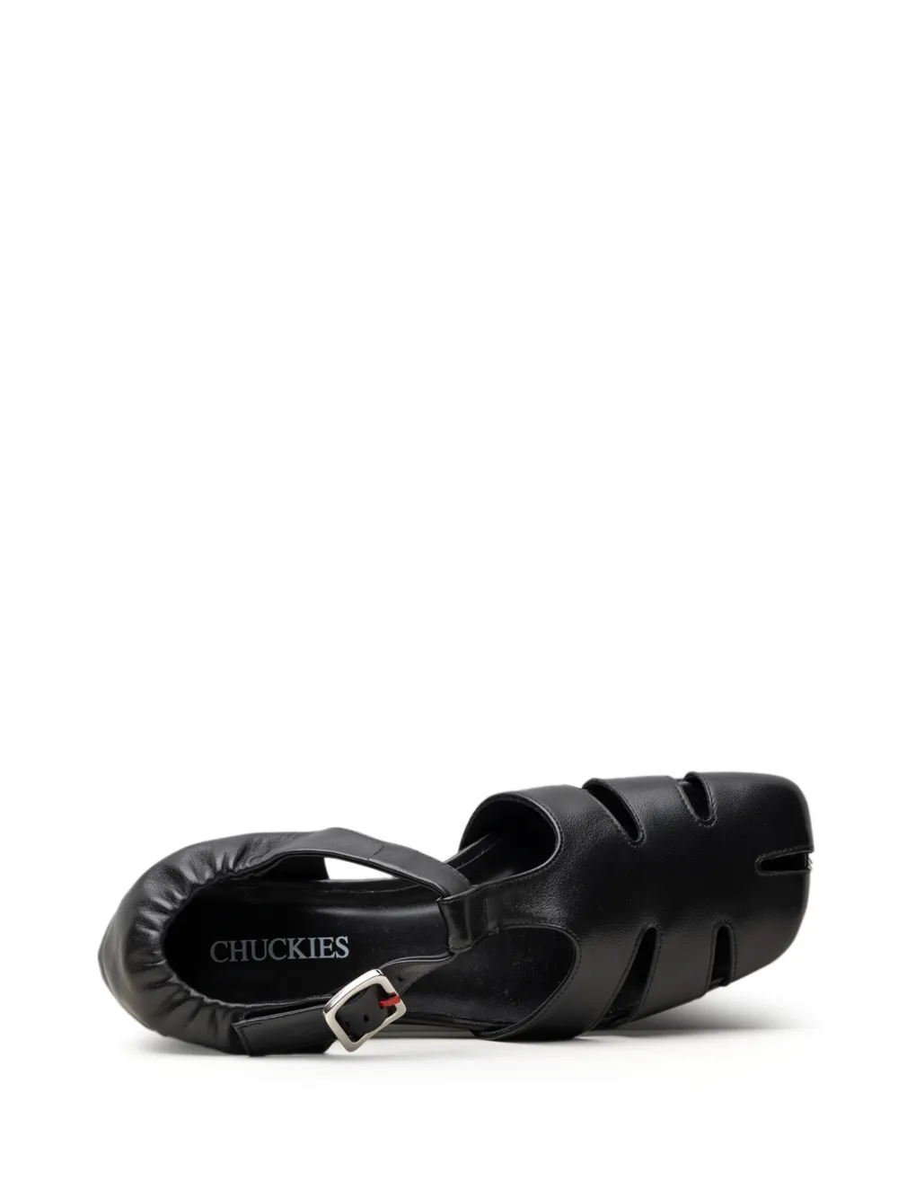 CHUCKIES cut-out leather sandals Zwart