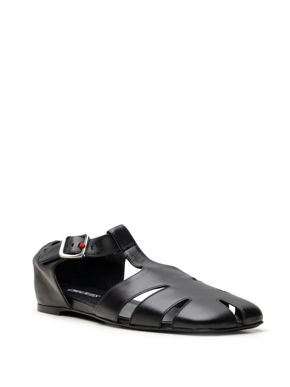 CHUCKIES cut-out leather sandals Zwart
