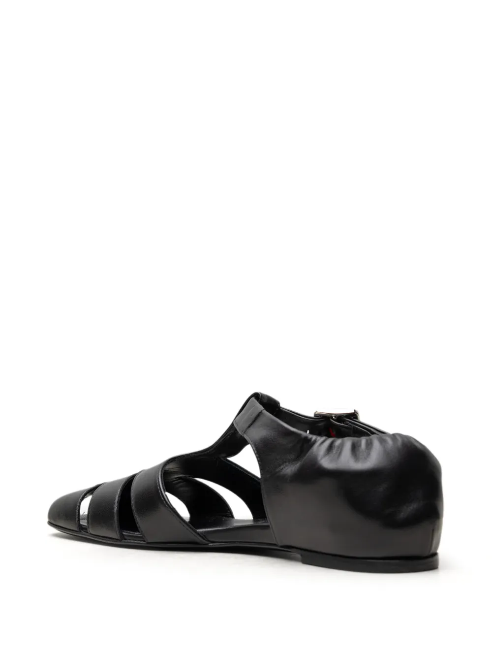 CHUCKIES cut-out leather sandals Zwart