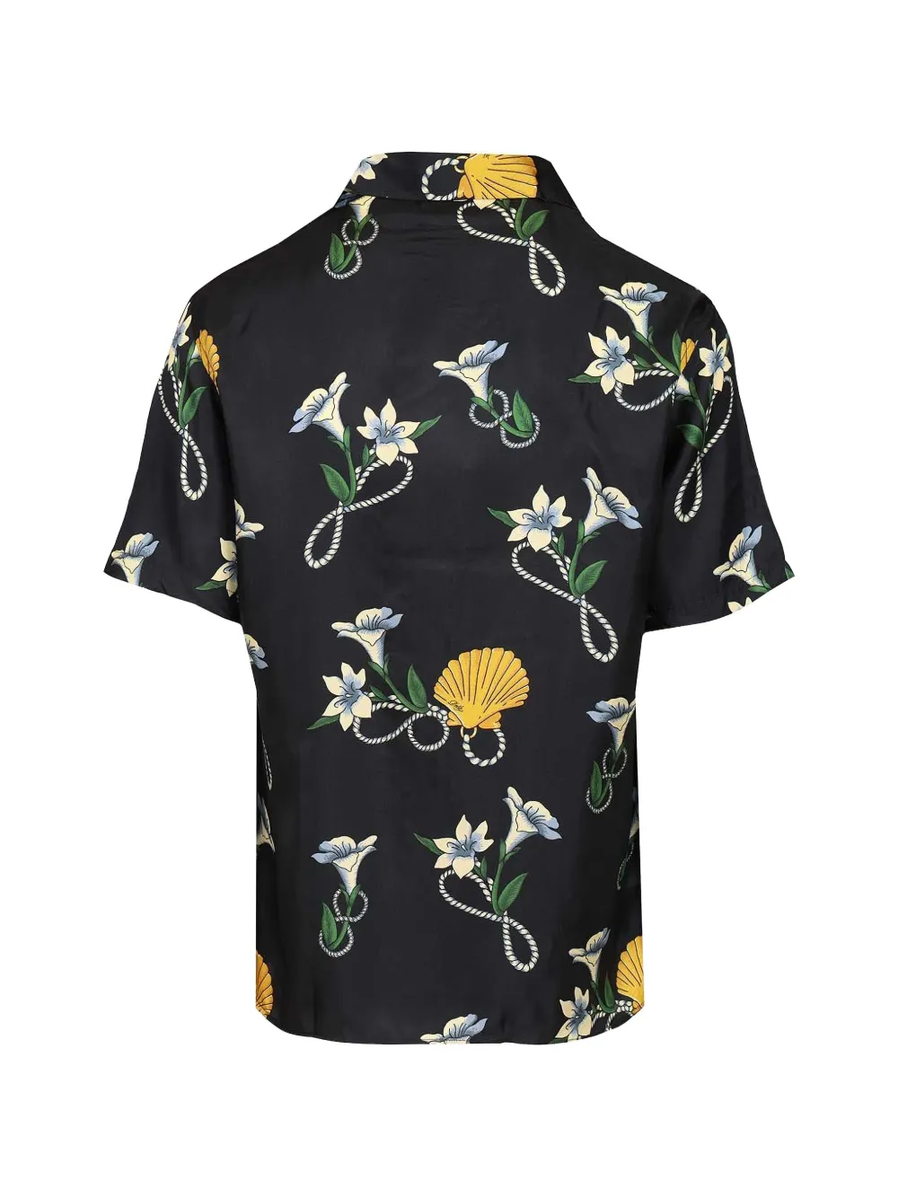 Drôle De Monsieur Zijden overhemd met bloemenprint Blauw