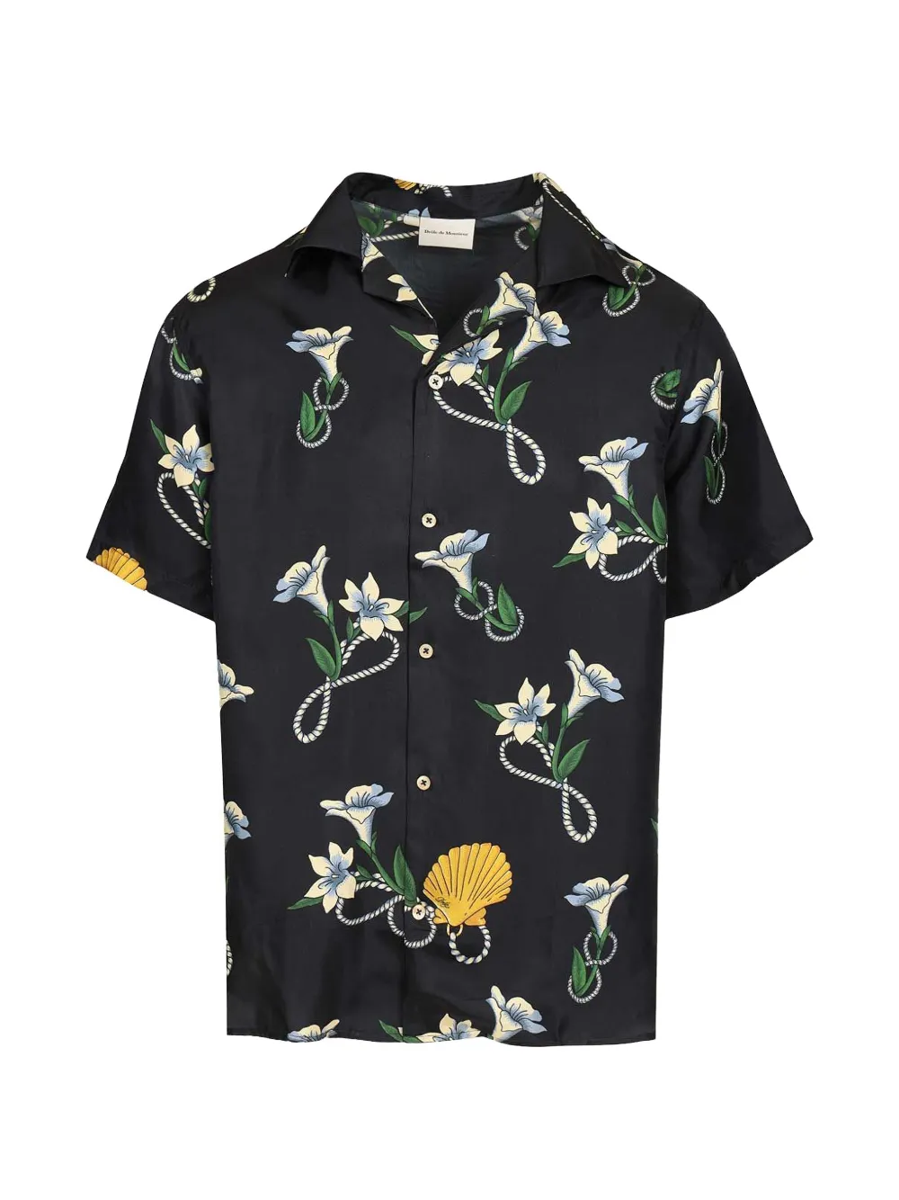 Drôle De Monsieur shell floral silk shirt - Blu