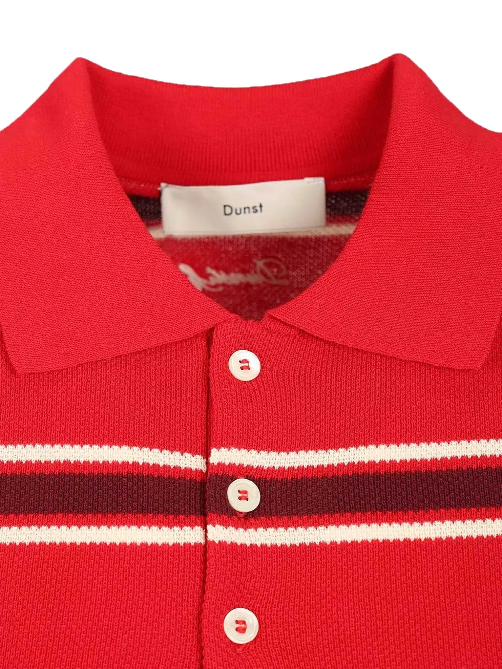 DUNST Gestreept poloshirt Rood