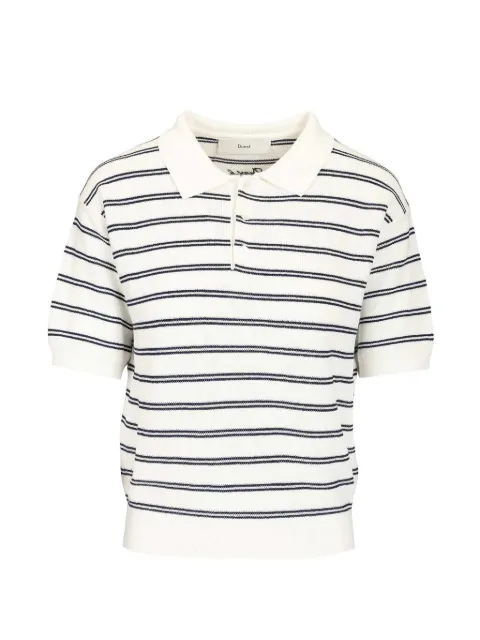 DUNST striped knitted polo top
