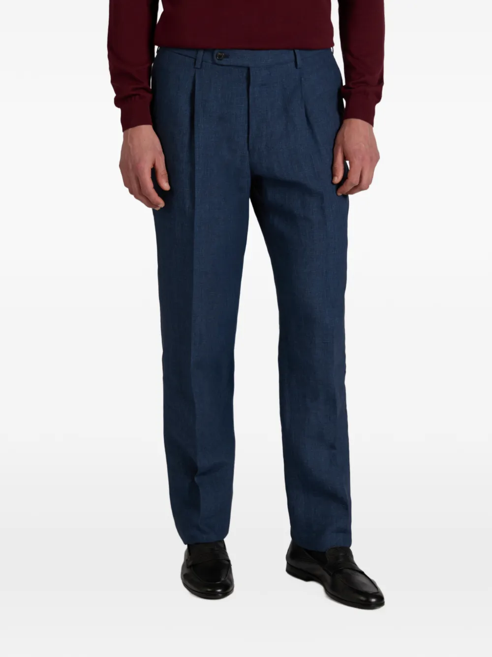 slowear Linnen broek met patroon Blauw