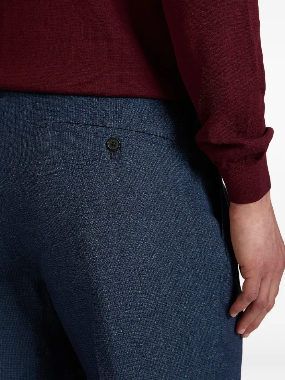 slowear Linnen broek met patroon Blauw