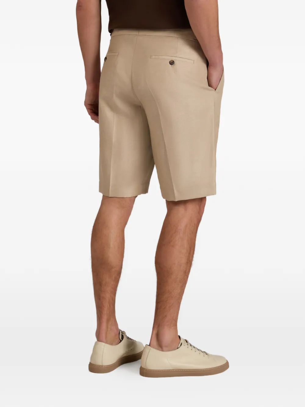 slowear Geplooide shorts met tailleband Beige