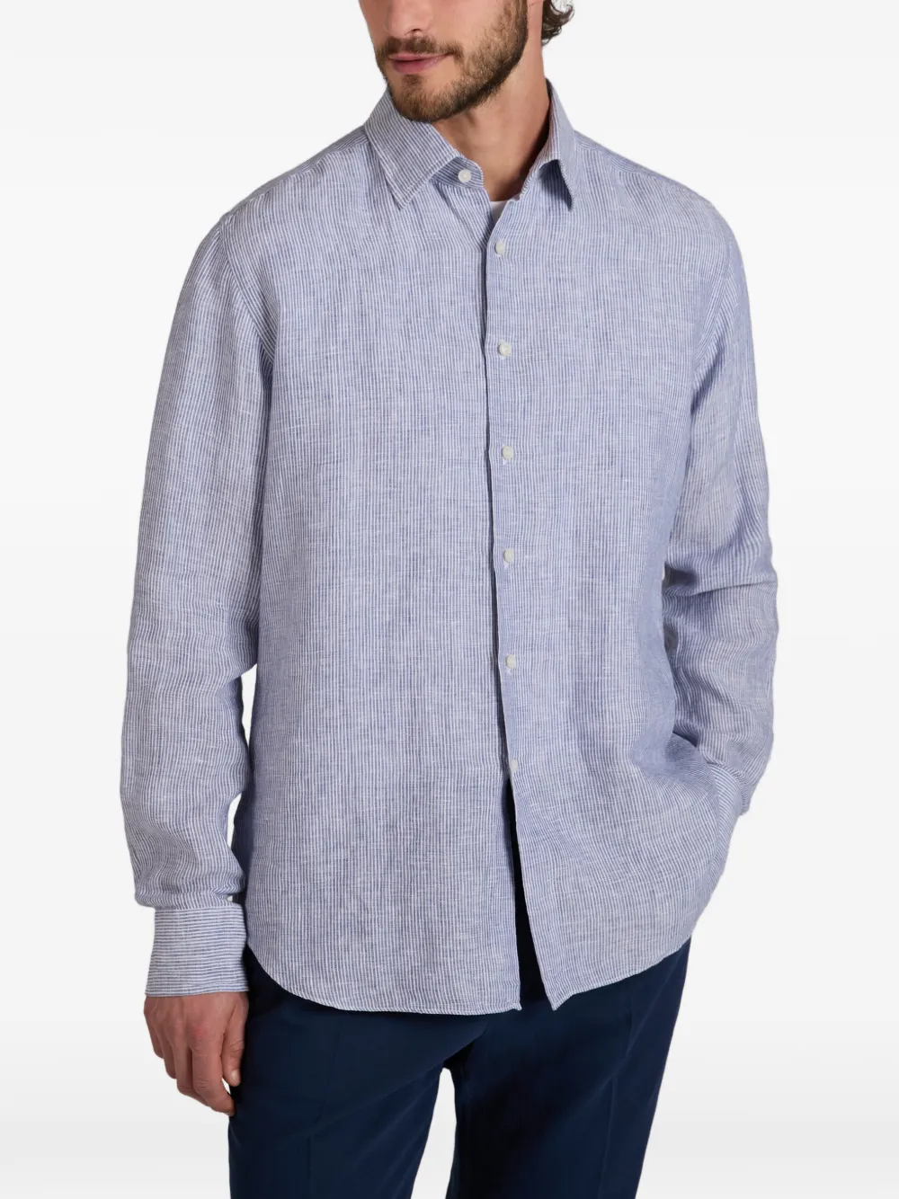 slowear Linnen overhemd Blauw