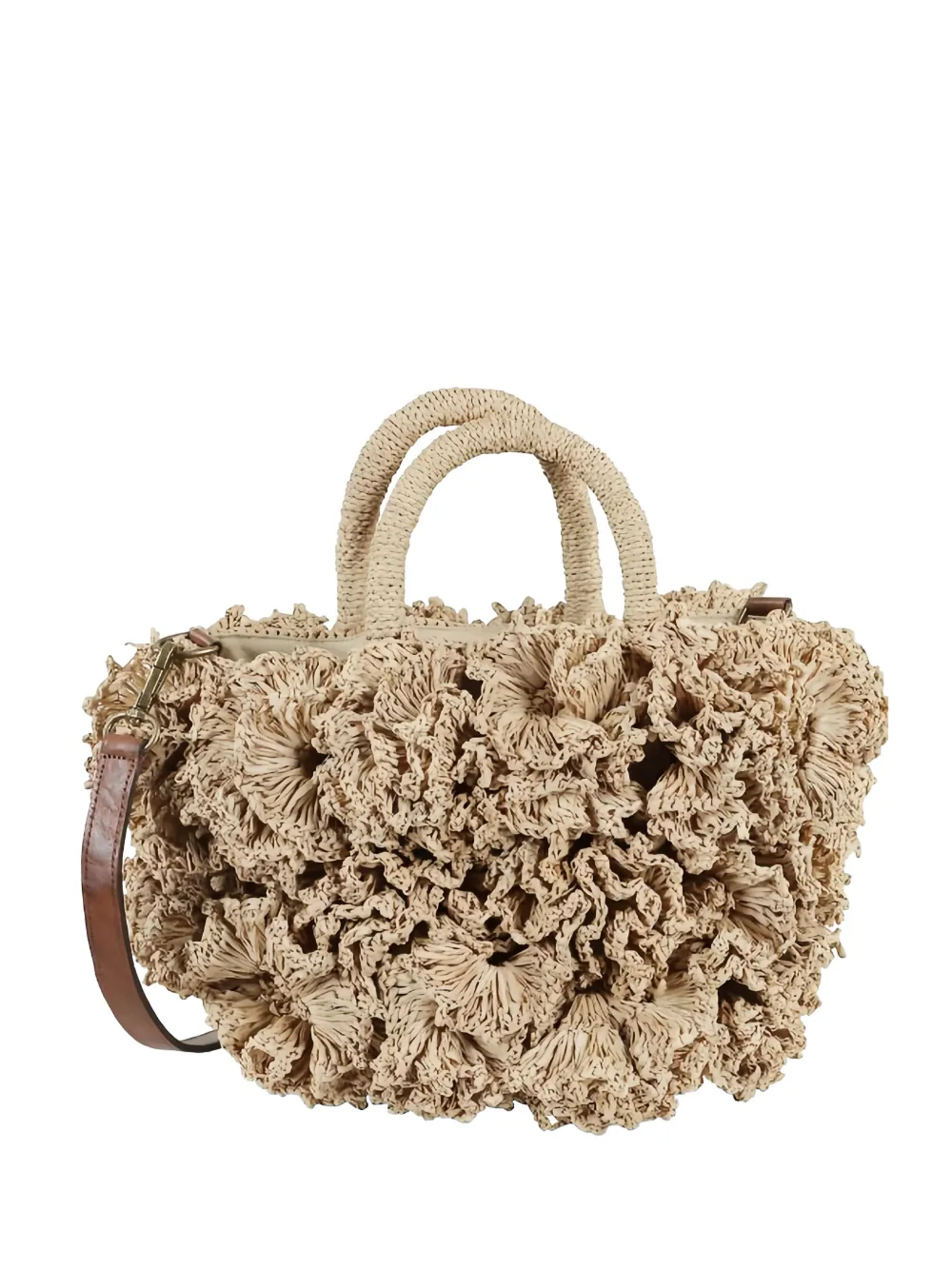 Ibeliv Coral Ruffled Tote Bag In Neutral