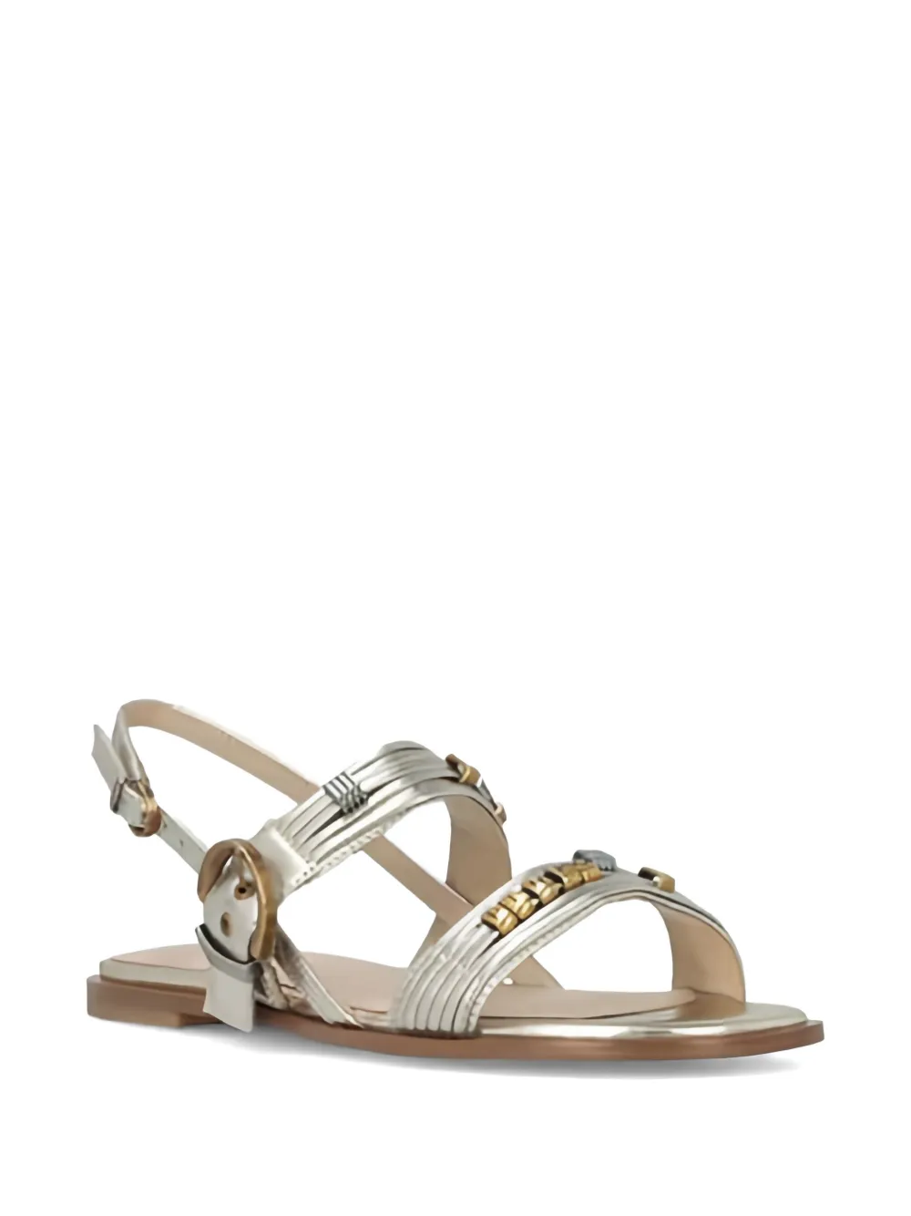 PINKO Platte sandalen met kralen Zilver