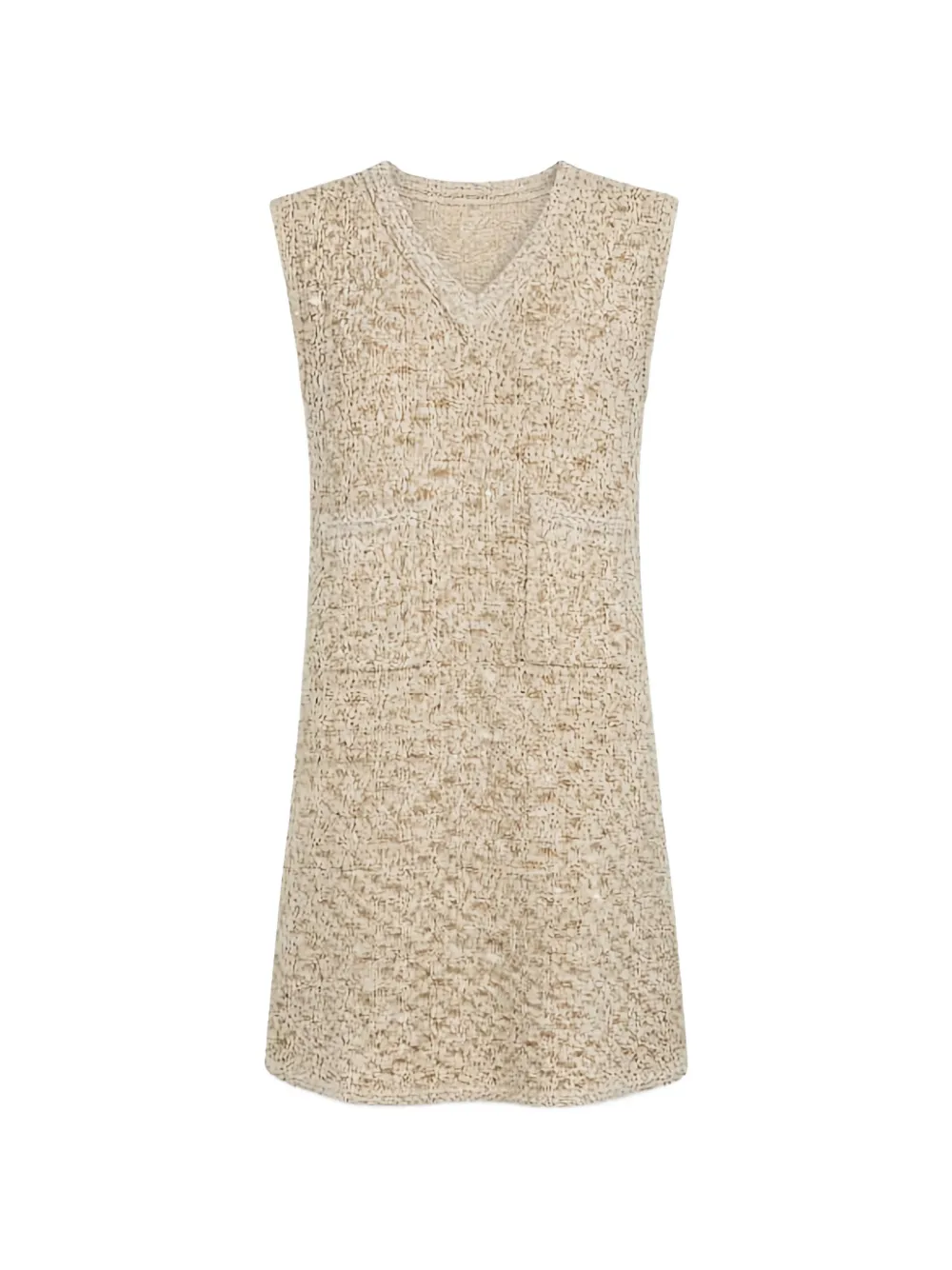 Fabiana Filippi bouclé-knit V-neck mini dress - Toni neutri