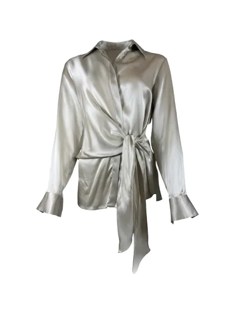 Antonelli satin-finish tie-fastening shirt