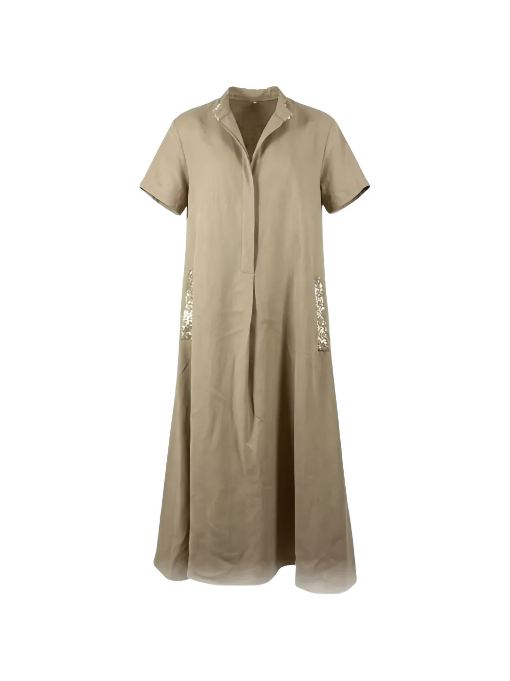Antonelli sequin-embellished short-sleeve dress - Toni neutri