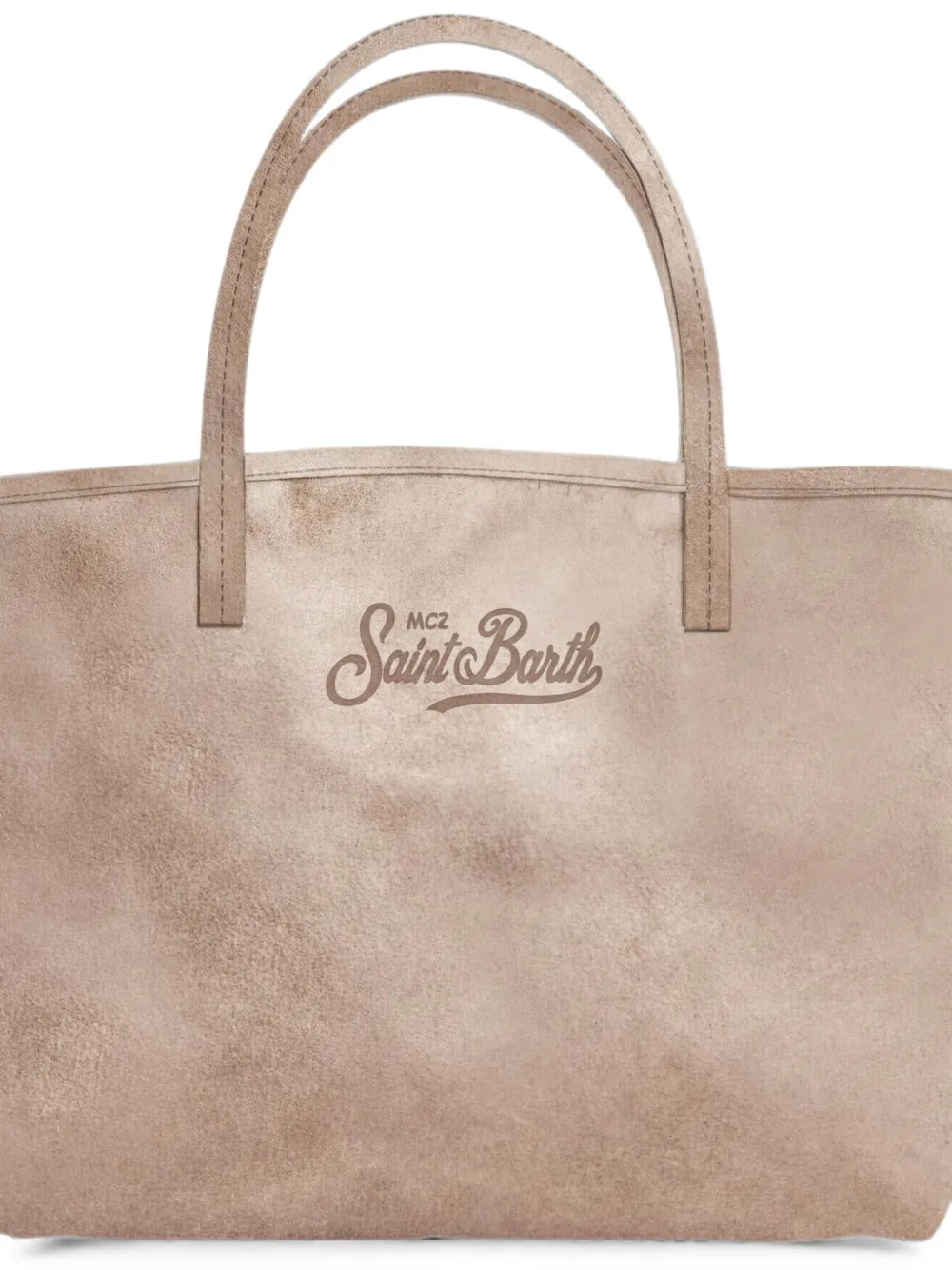 MC2 Saint Barth City shopper met logo-print Beige
