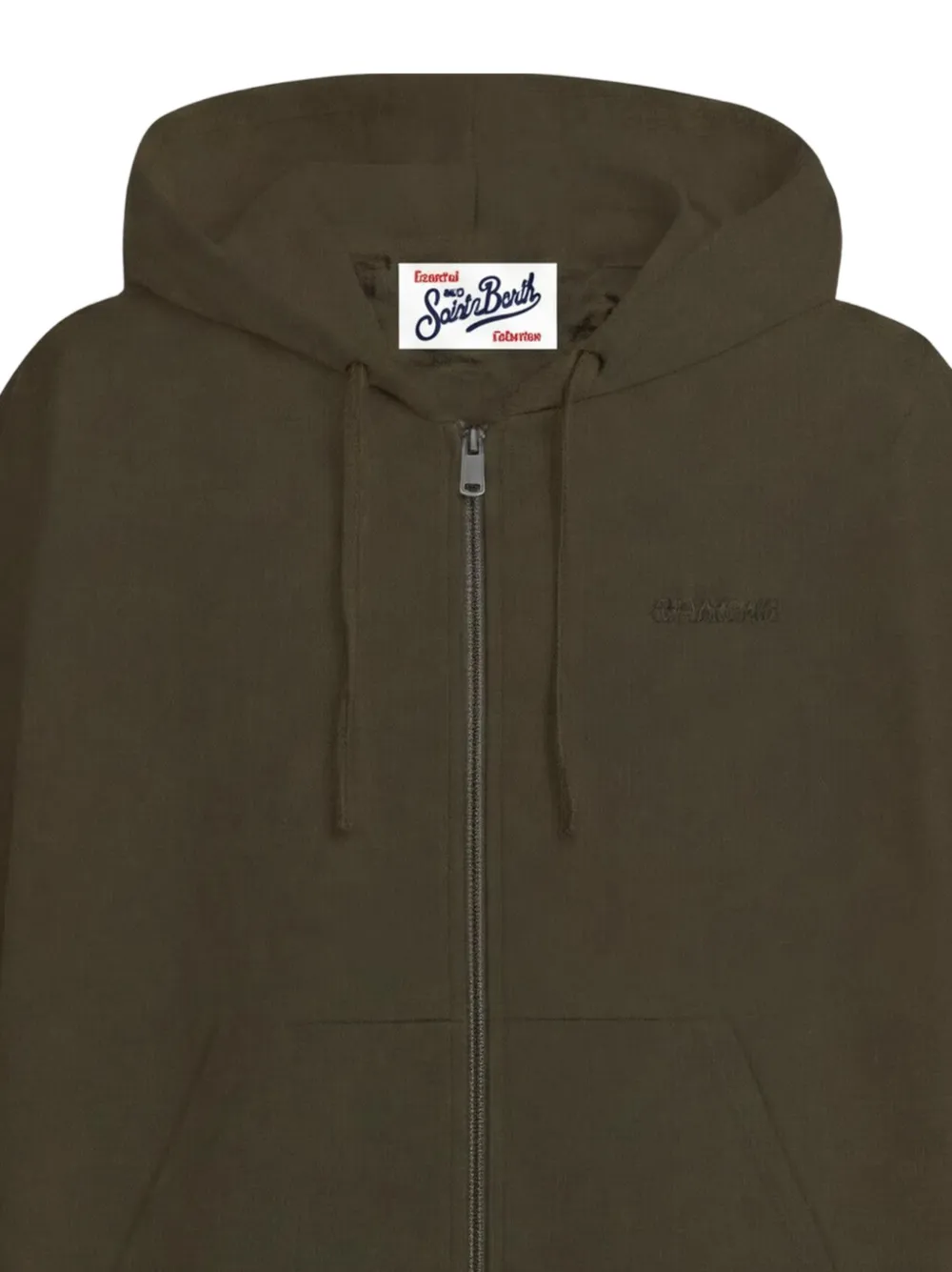 MC2 Saint Barth Hoodie met borduurwerk en rits Groen