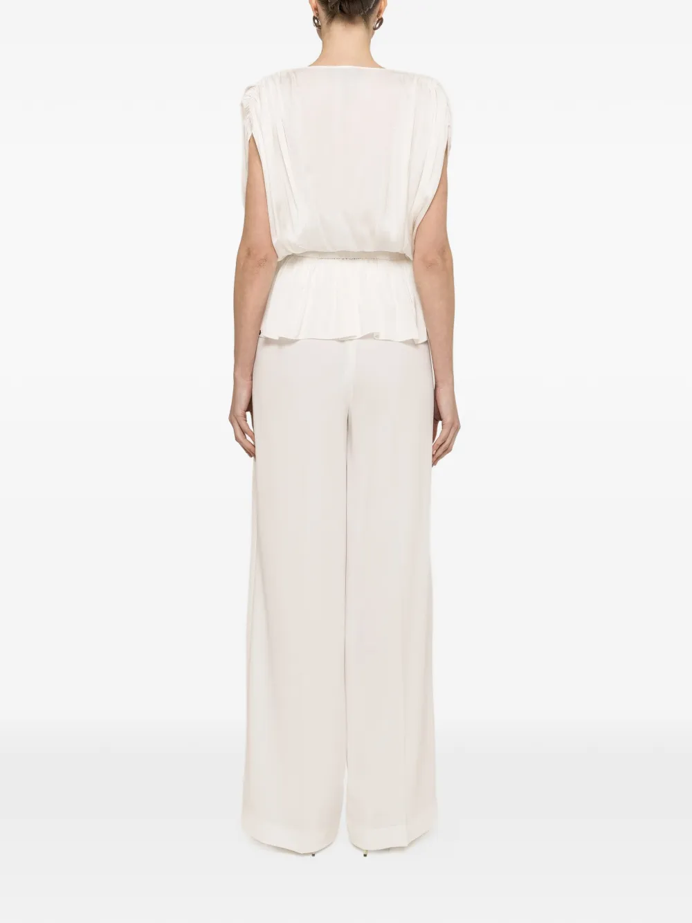 NISSA Viscose top met ceintuur Wit