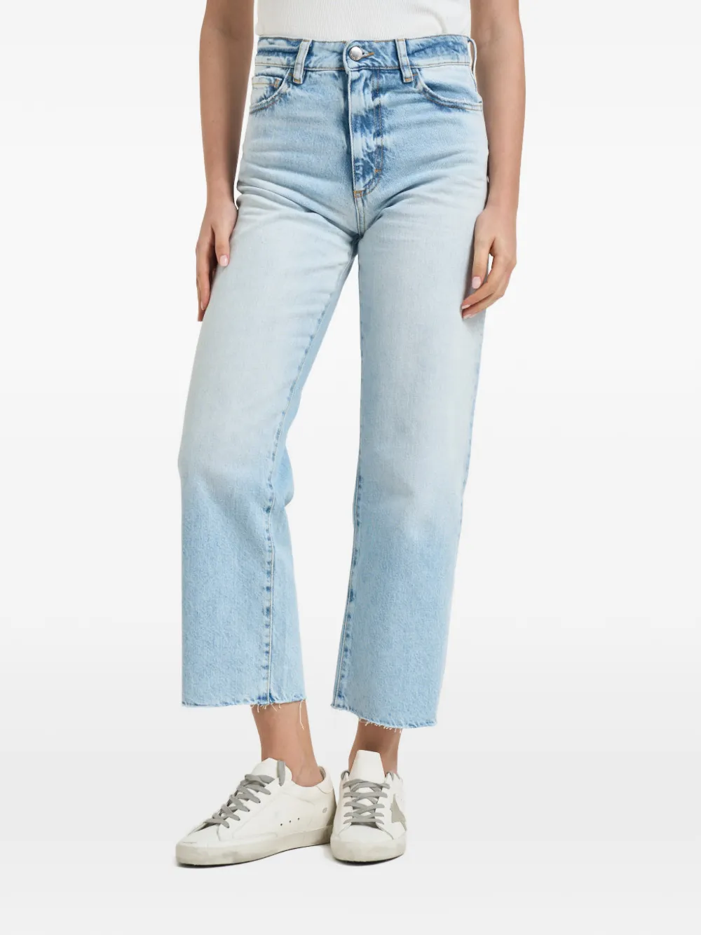 ICON DENIM Jill frayed jeans - Blu